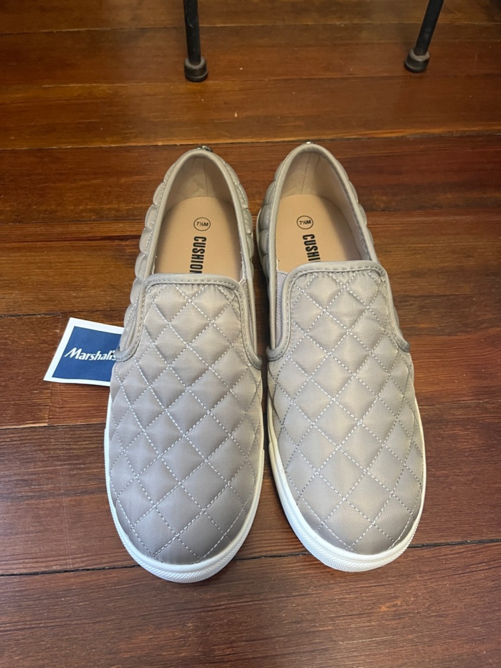 Cushionaire Slip-On Quilted Sneakers - Taupe 7.5